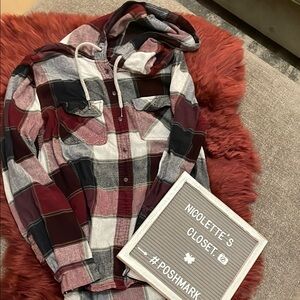 Plaid Hooded Flannel Shirt